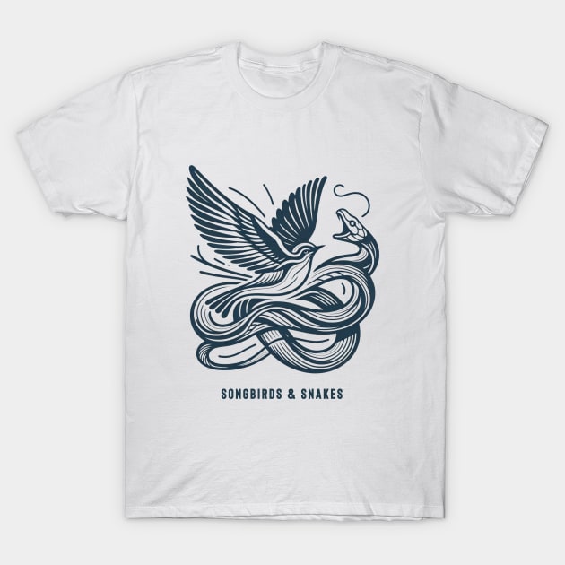 Ballad of Songbirds & Snakes Minimal Title T-Shirt by Retro Travel Design